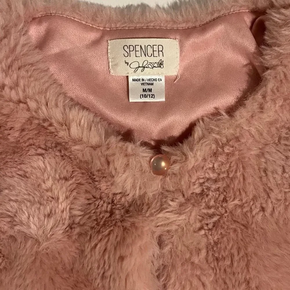 Spencer by Jaclyn Smith Girls Youth Faux Fur Jacket Pink Size M/M (10/12)
